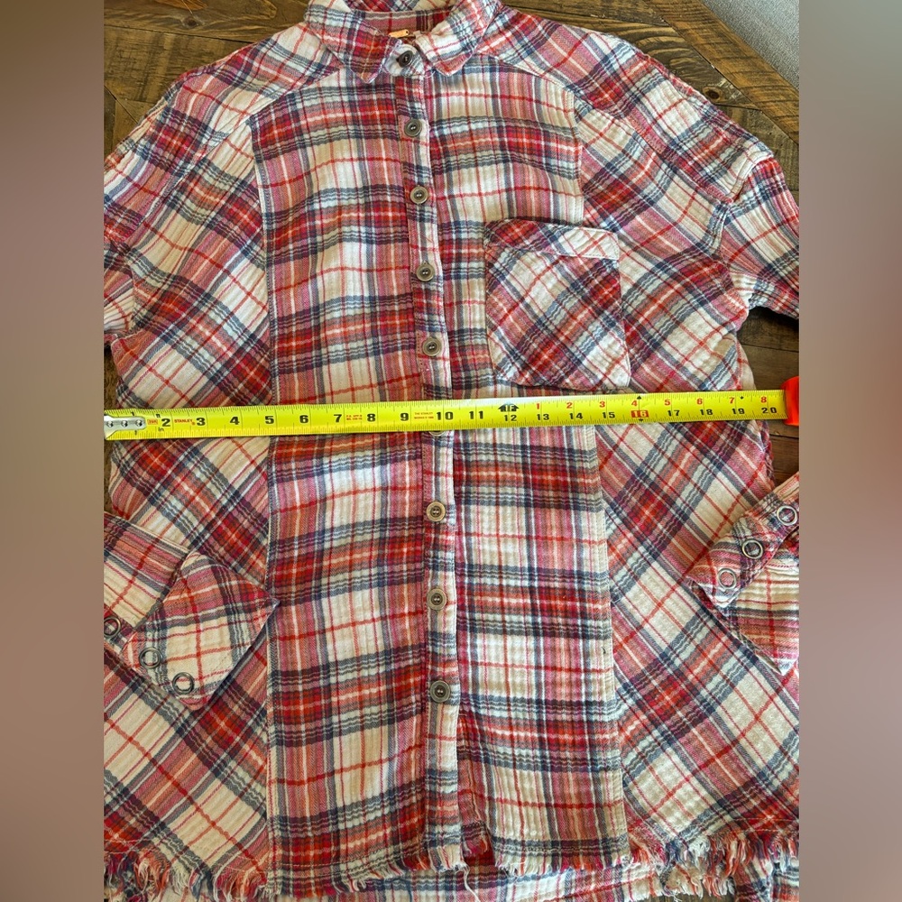 Free People Juniper Ridge Plaid Herringbone button down shirt - Picture 5 of 7